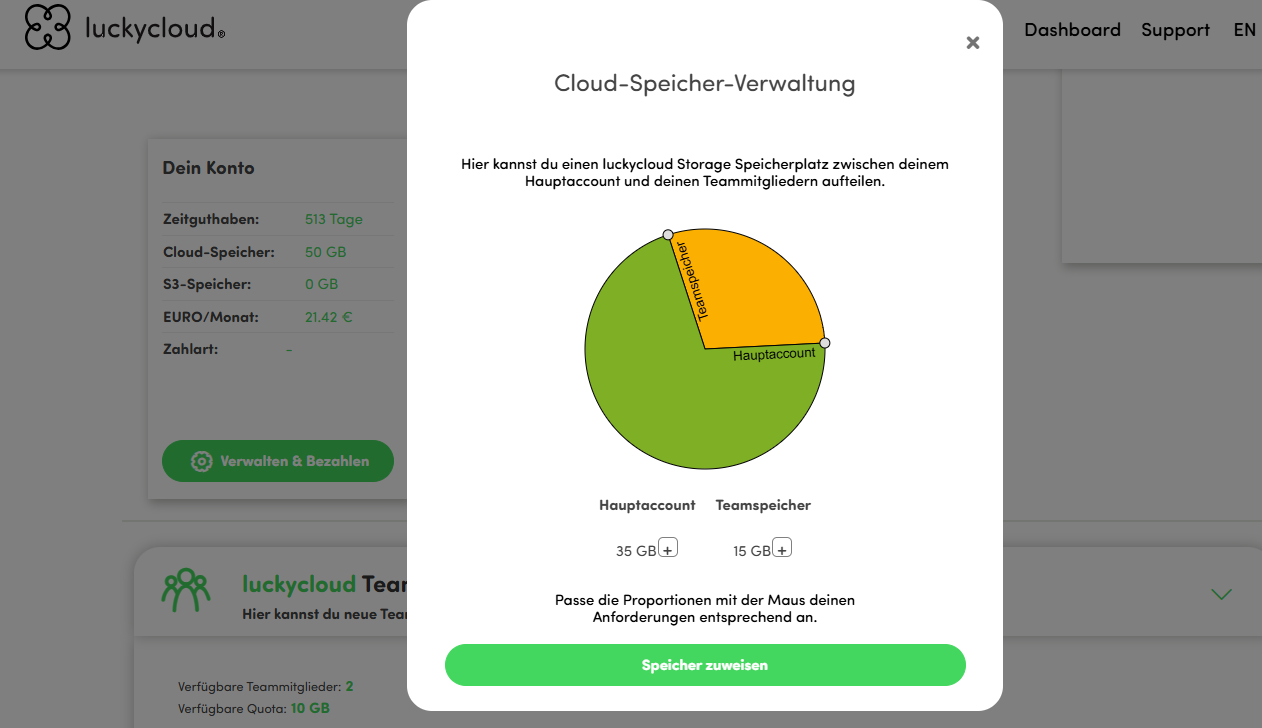 luckycloud_Benutzerverwaltung03b_Speicherplatz